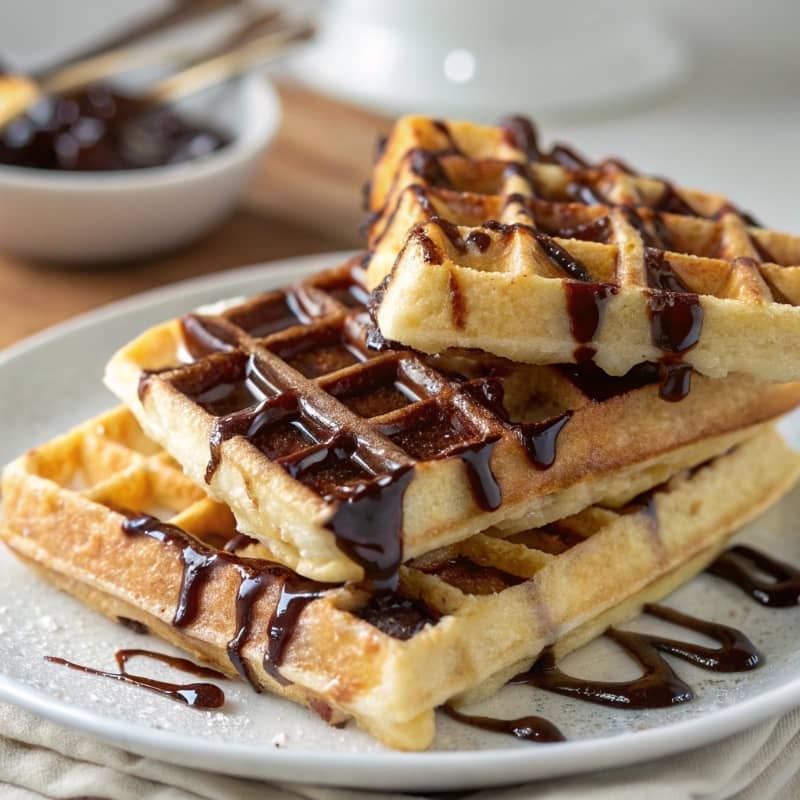 Gofres con chocolate
