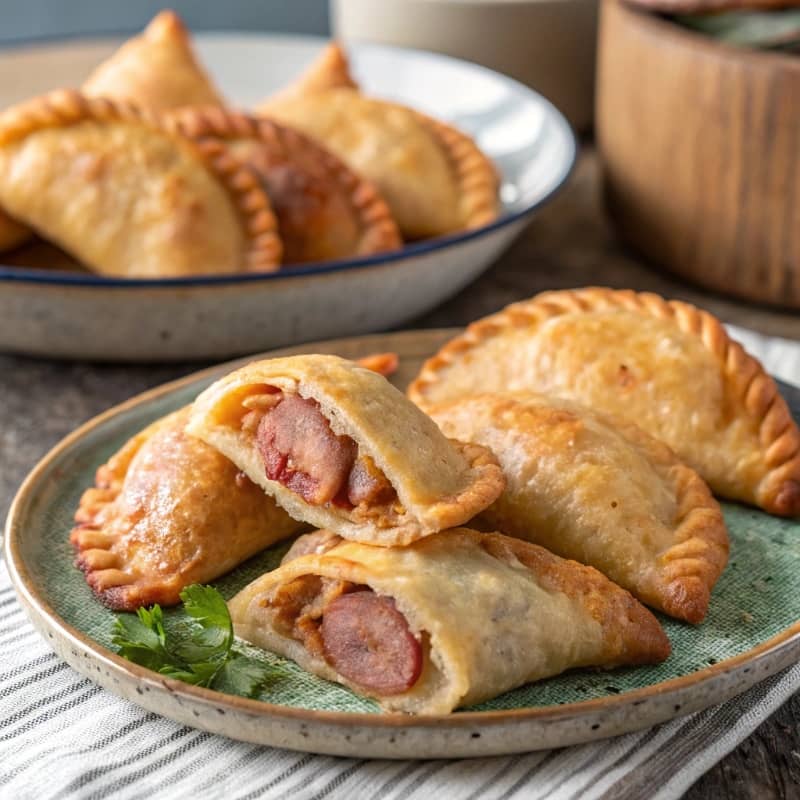 Empanadillas rellenas de salchichas hechas al horno