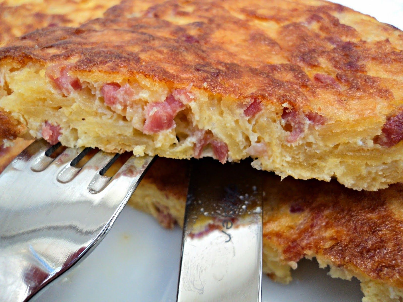 Tortilla de Patatas Chips y Jamón - Olor a hierbabuena
