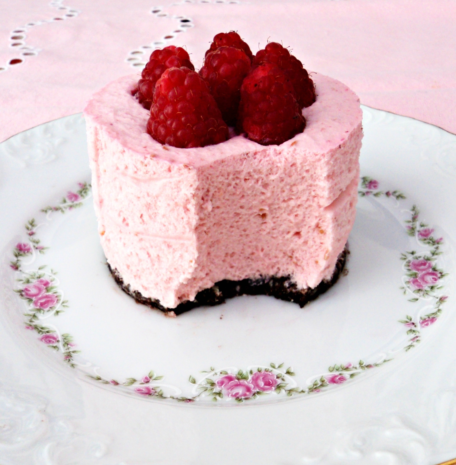 Tartitas de mousse de frambuesas