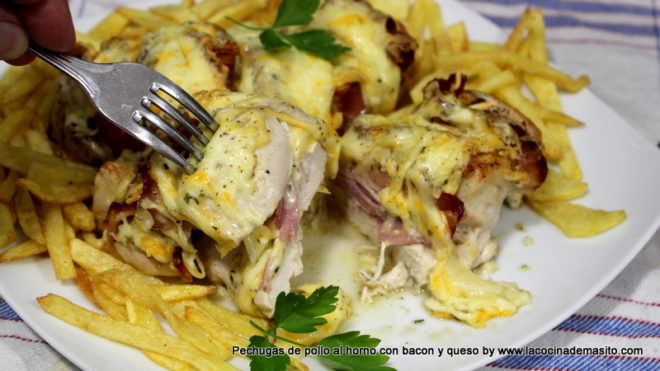 Pechugas-de-pollo-al-horno-con-bacon-y-queso-menú semanal 9