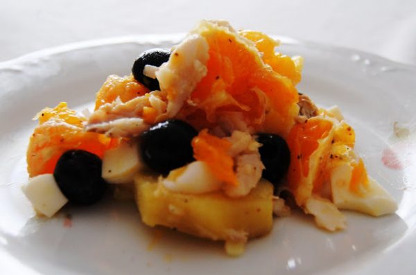 Ensalada de Bacalao, Naranja y Patatas menú vigilia
