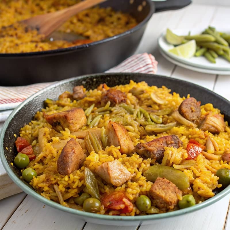 Arroz de pinchitos y alcachofas