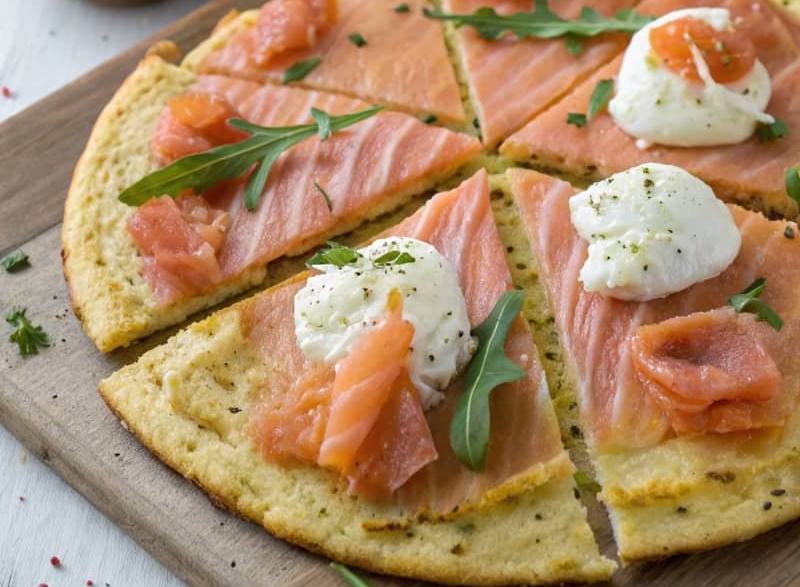 Pizza de salmón ahumado