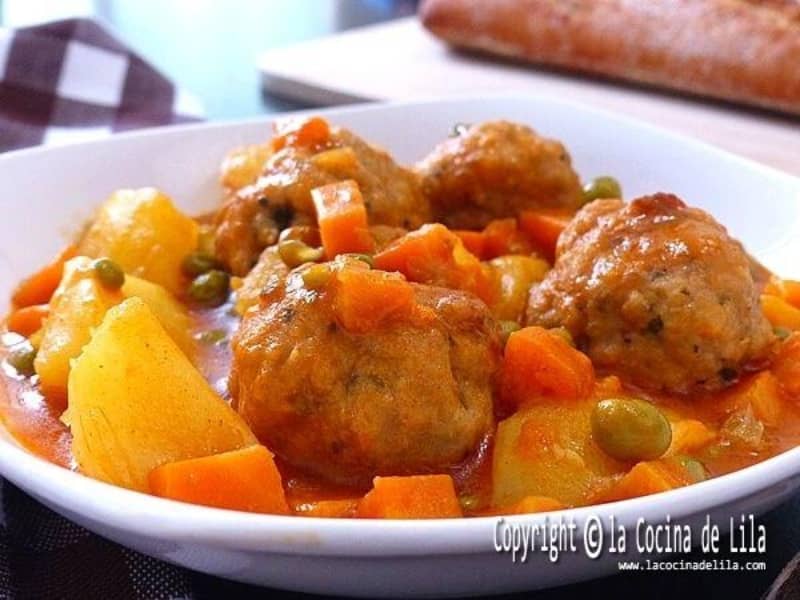 Estofado de albóndigas
