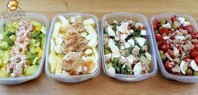 Bufet de ensaladas como menú semanal