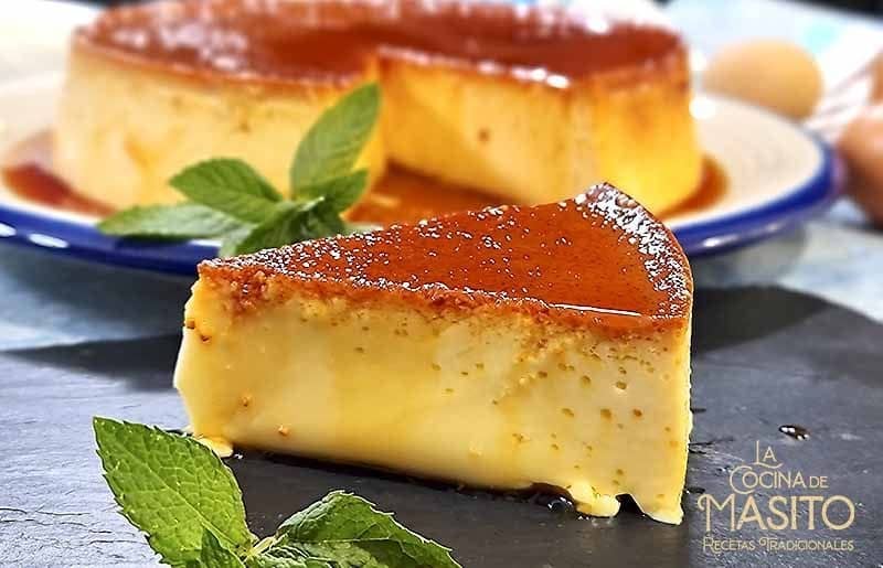 Flan de queso sin horno muy fácil y jugoso
