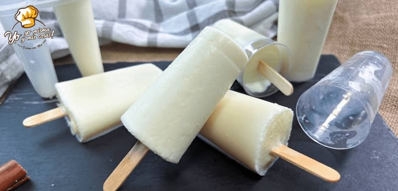 Paleta o polo helado de leche fácil