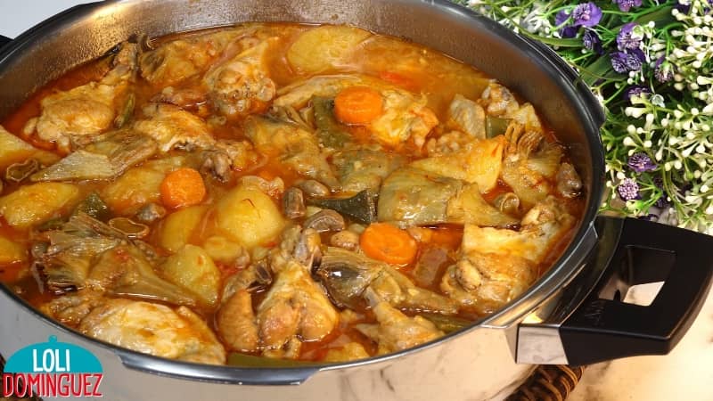 Estofado de pollo con verduras