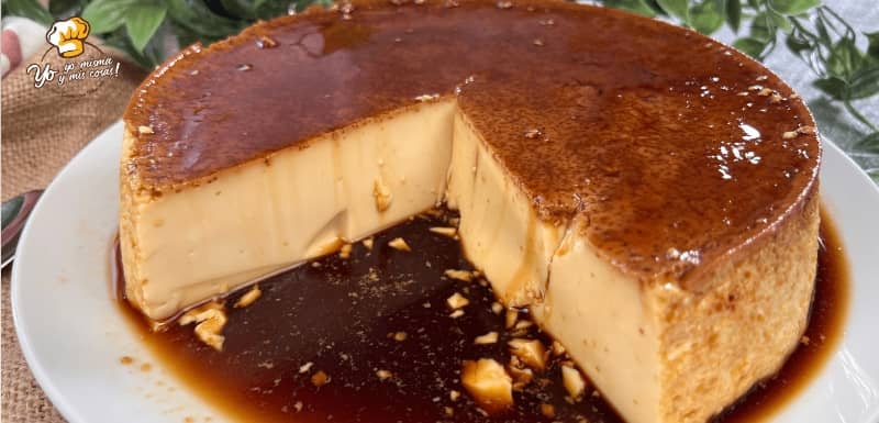 Receta de flan casero cocinado al fuego