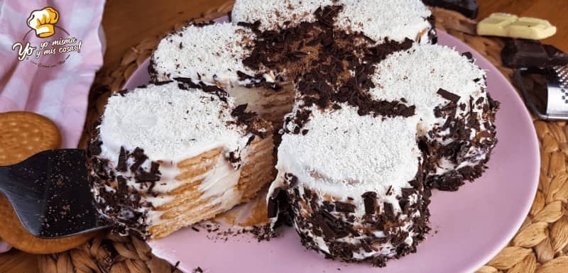 Tarta de galletas con queso crema