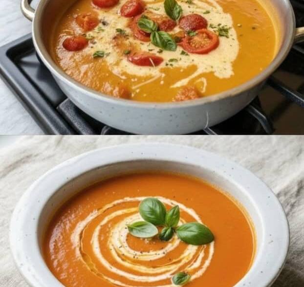 Crema de tomate casera y saludable: Receta fácil, rápida y deliciosa cocinándose