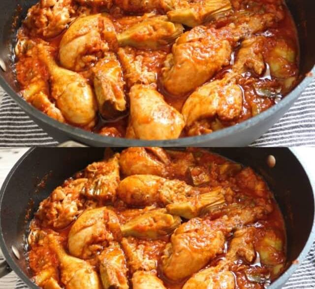 Muslos de pollo con tomate receta fácil